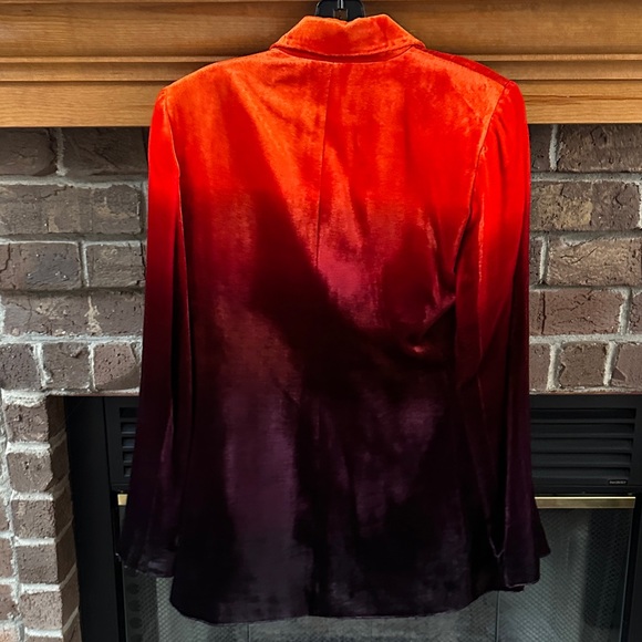 NWT Elie Tahari Ombre Velvet Orange Purple Blazer Size 6 - Picture 9 of 15